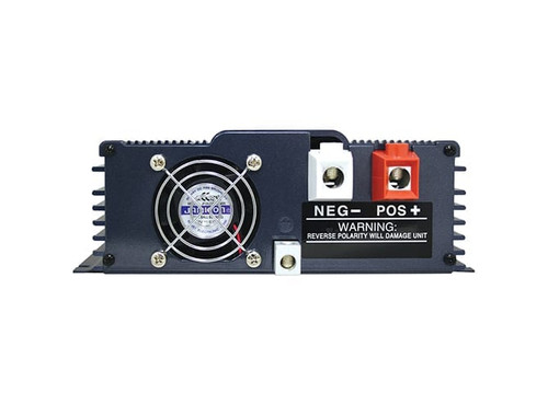 PST-1000-24 rear panel with tubular DC terminals and fan