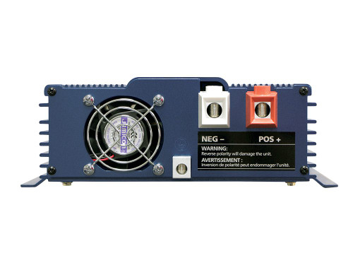 PST-600-24 rear panel with DC terminals and cooling fan