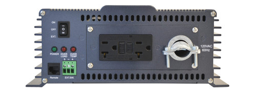 PST-1500-48 front panel with GFCI duplex outlet