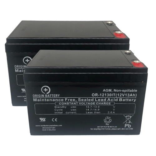 ewheels Scooter Battery Kit 12V 13AH Two Pack