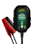 Deltran Battery Tender Junior Multi-Chemistry 022-0199-DL-WH, current housing marked 12V 1 amp with lead-acid and lithium selector, alligator clips attached