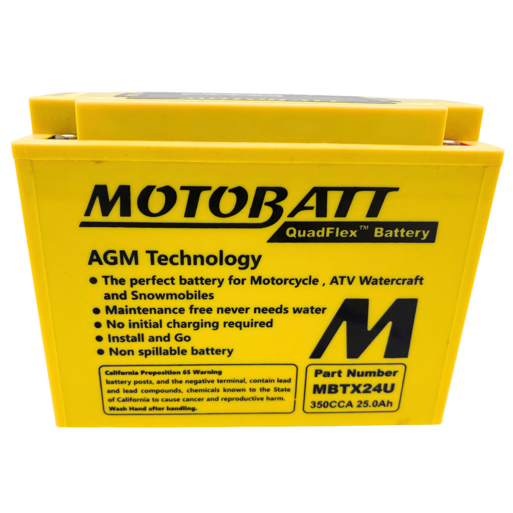 Motobatt 12V 25AH Battery | 350CCA AGM | MBTX24U