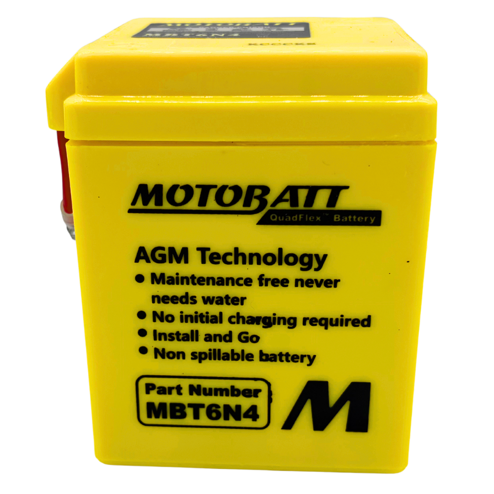 MotoBatt 6V 4AH Battery | AGM | MBT6N4