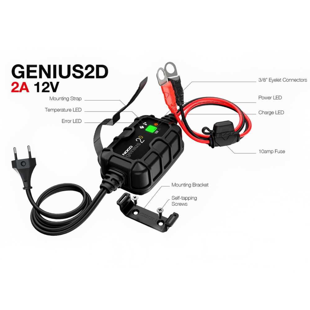 NOCO GENIUS2D 12V 2A Direct-Mount Charger and Maintainer