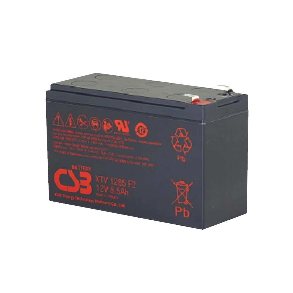 CSB XTV1285F2 12V 8.5AH AGM Deep Cycle Battery - Extreme Temperature VRLA