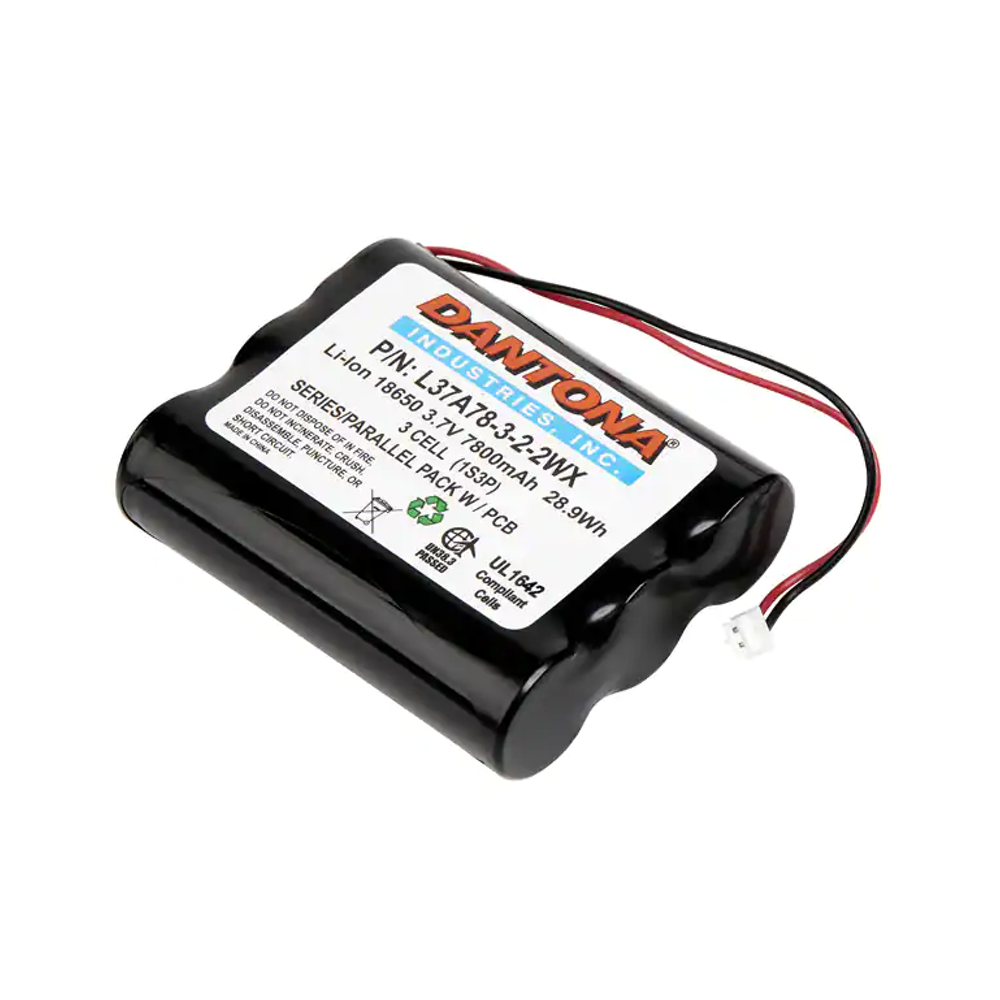 Three Cell Lithium Pack - 3.7V 7800 mAh, L37A78-3-2-2WX