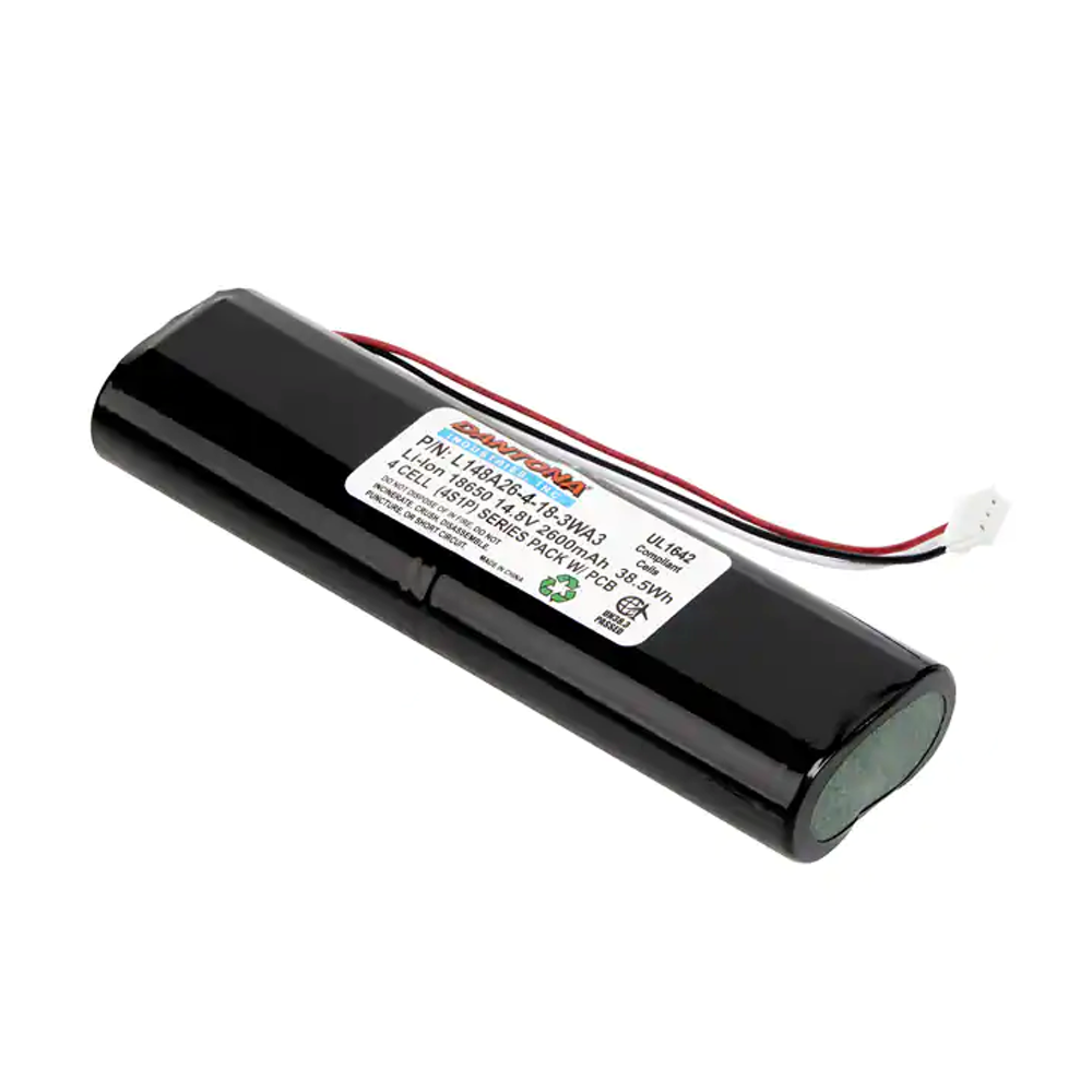 Four Cell Lithium Pack 14.8V 2600 mAh, L148A26-4-18-3WA3
