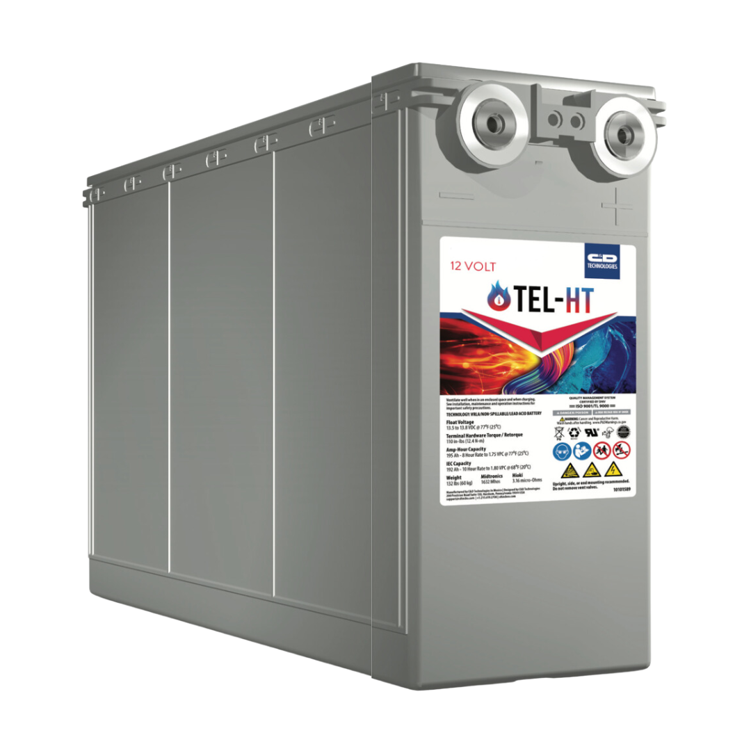 C&D TEL12-190FHT High-Temp Front Terminal Battery