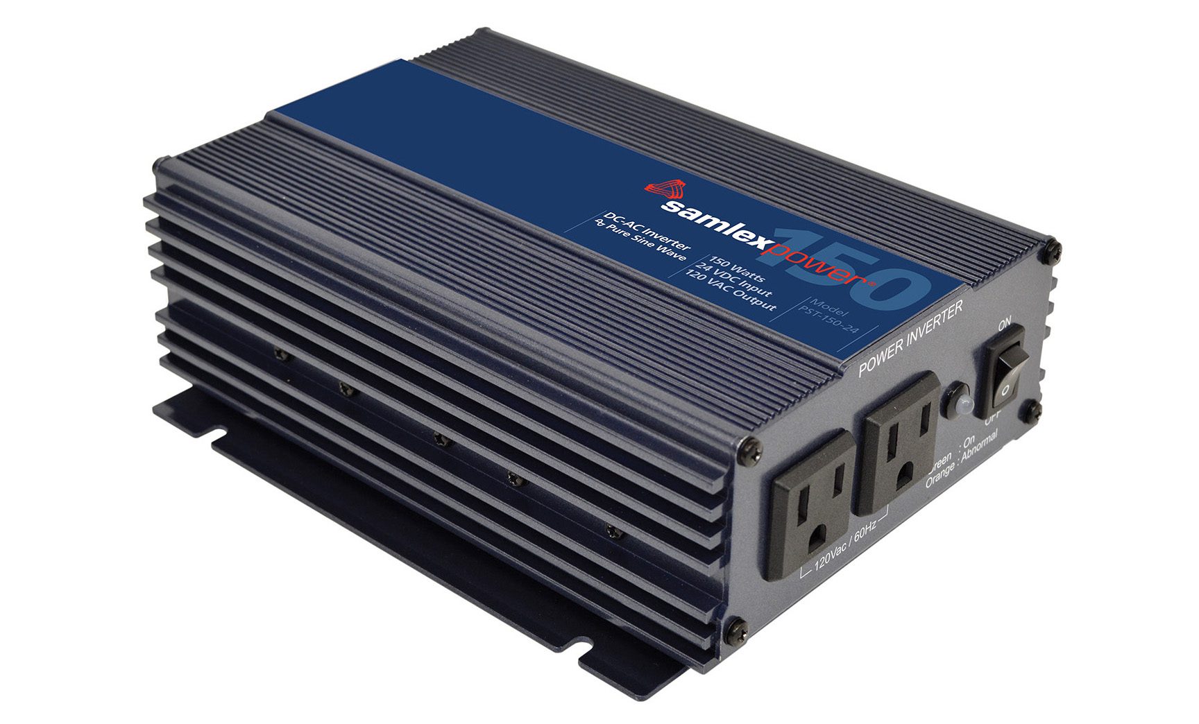 Samlex PST-150-24 150 Watt Pure Sine Wave Inverter, 24V, Battery Clamps Included