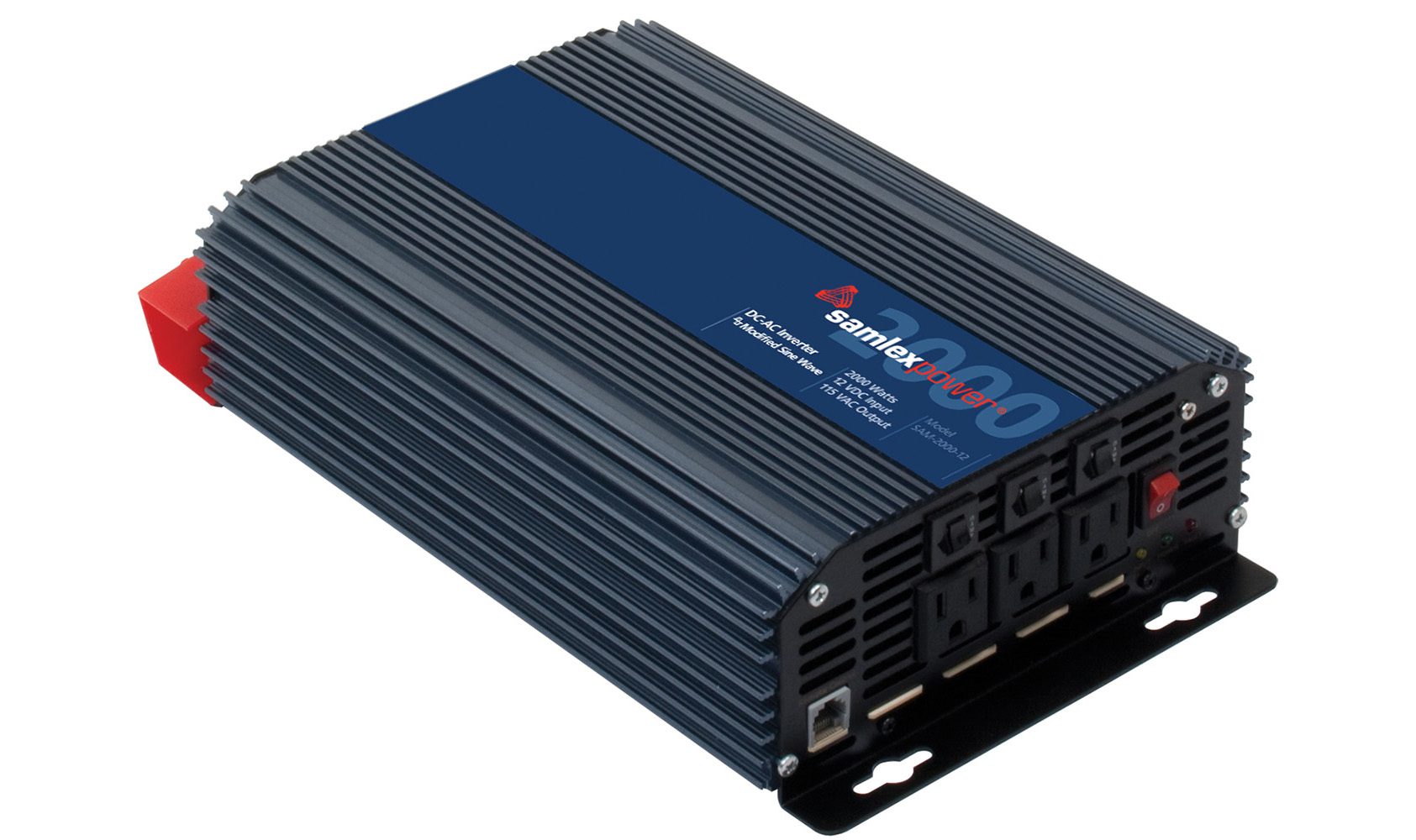 Samlex SAM-2000-12 2000 Watt Modified Sine Wave Inverter, 12V, 3 Outlets, Remote Ready