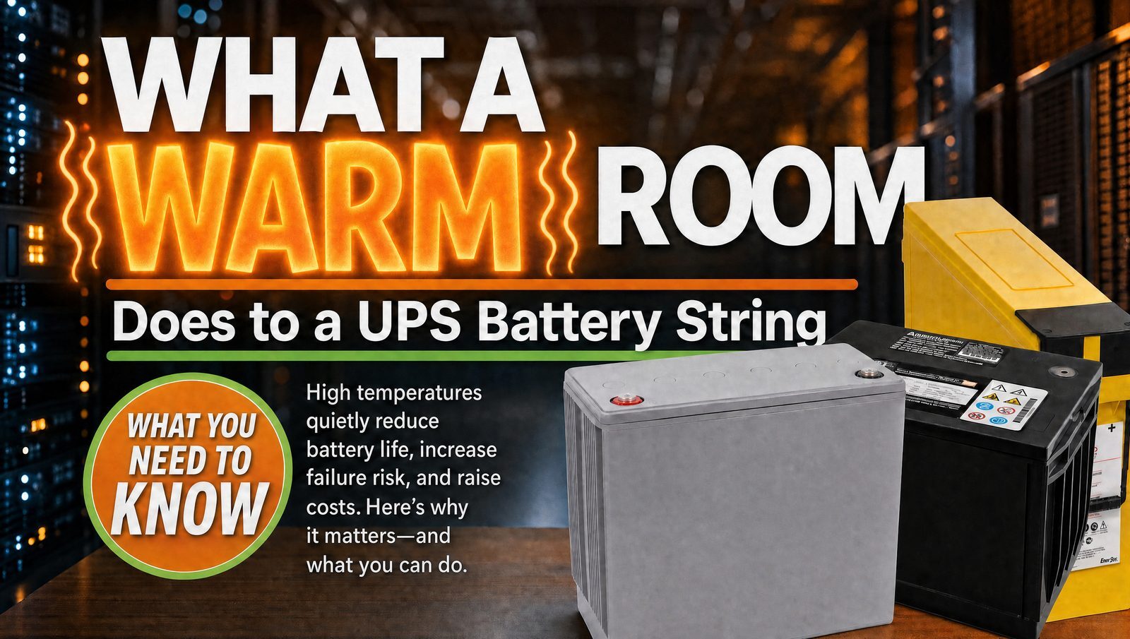 What a warm room does to a UPS battery string