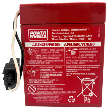 Power Wheels 6v Red Battery: 00801-0712 - Main Image