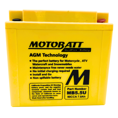 JIS 12N5.5-3B Battery Replacement | MotoBatt MB5.5U | 12V 7AH 90CCA