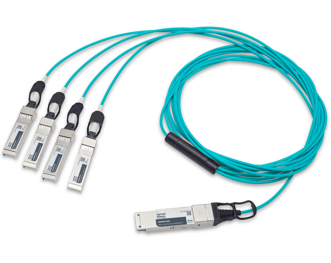 100G QSFP28 AOC Cable (QSFP28 to 4 x SFP28) Breakout