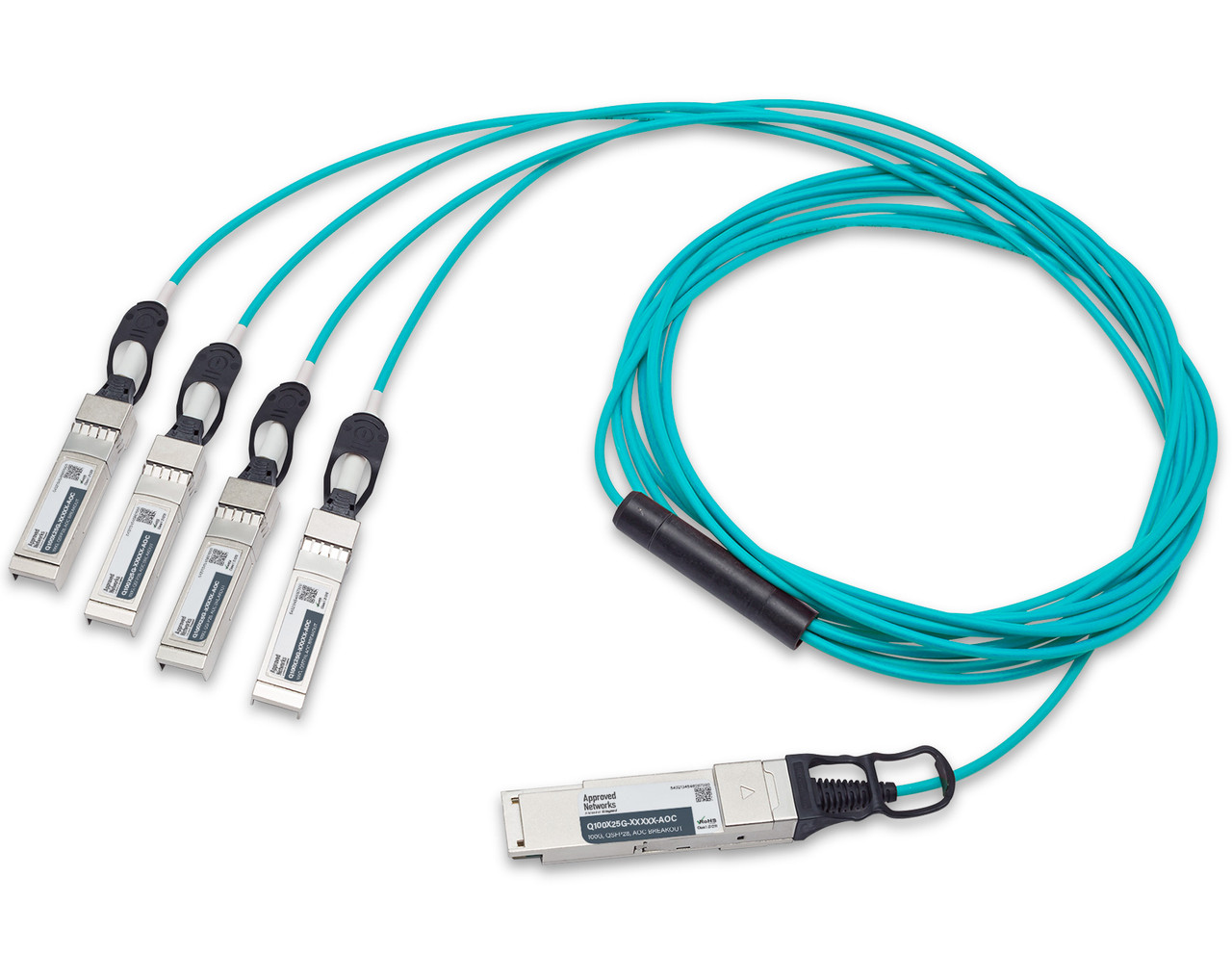 100G QSFP28 AOC Cable (QSFP28 to x SFP28) Multi-Vendor Breakout