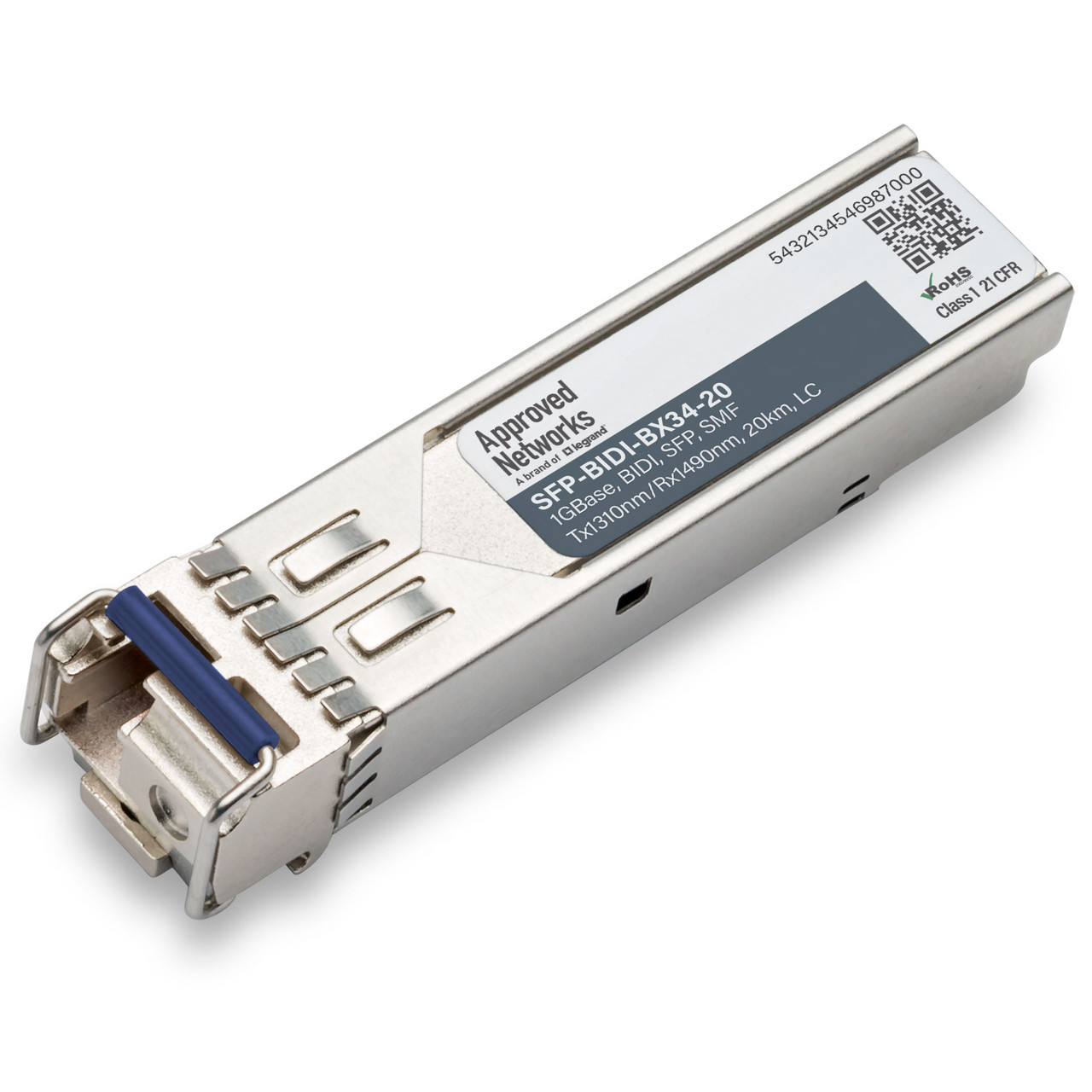 1000BASE-BX-U BiDi SFP 1310 nm-TX/1490 nm-RX 10-20 km DDM LC SMF Transceiver