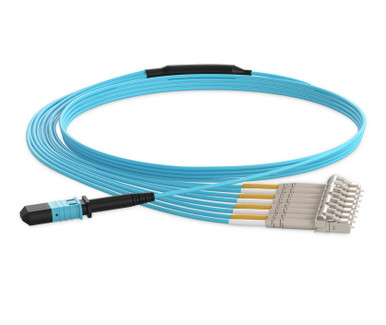 8 Fiber MTP to 4 x LC Duplex OM4 50/125µm Multimode Fiber Breakout Cable