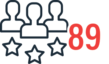 89 NPS customer satisfaction icon