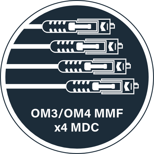 4xMDC multimode OM3/OM4 fiber