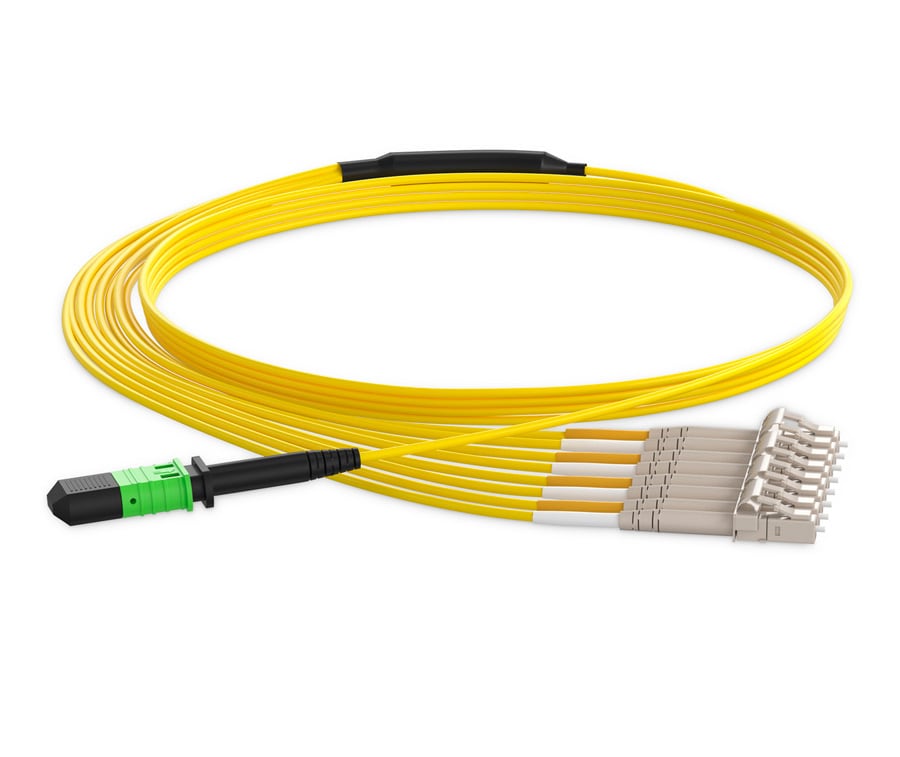 8 Fiber MTP to 4 x LC Duplex OS2 9/125µm Single Mode Breakout Cable