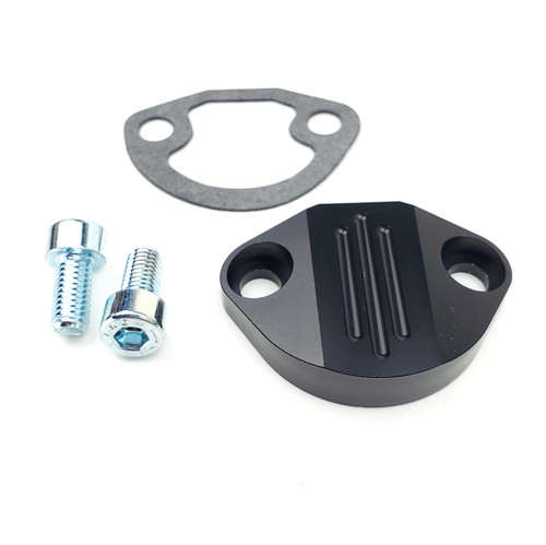 EMPI Fuel Pump Block Off - Black Anodized