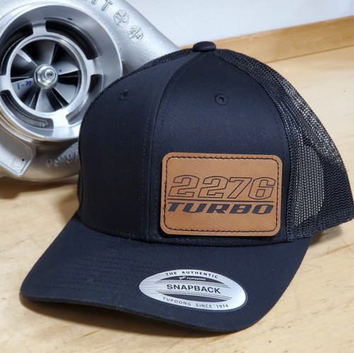 Retro Trucker Black on Black with Brown Turbo Patch