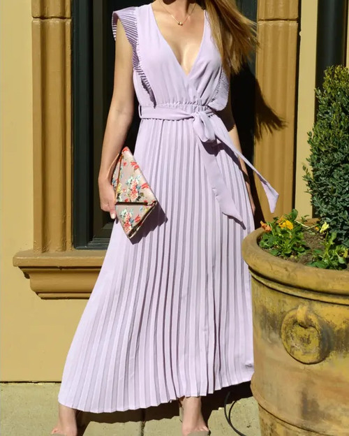 Lavender Pleats Dress