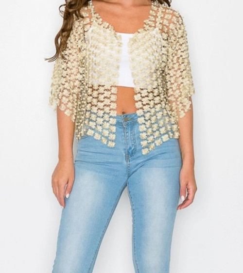 Golden Treat Crochet Cardigan
