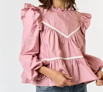 Ruffle peplum blouse