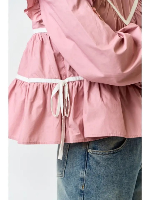 Ruffle peplum blouse