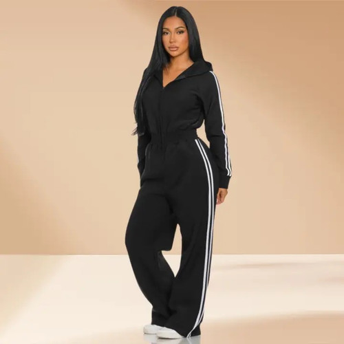 Hooded Track Jumpsuit