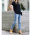 Woven Black White Contrast Collar Blouse