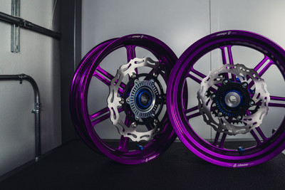 Purple with Blue Hubs