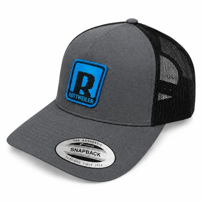Charcoal Trucker Hat w/ Cyan Icon Patch