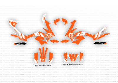 Icon V1 Topo Graphic - Orange/White - 790/890 Adventure 2019-2022