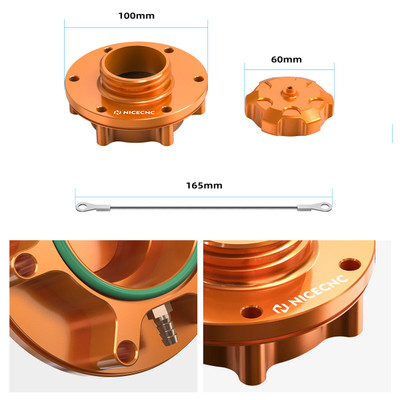 Tank Gas Fuel Filler Neck Cap Cover Kit 