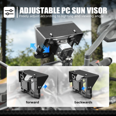 Protective Case + Adjustable Sun Visor Kit For Garmin 6" Zumo XT2