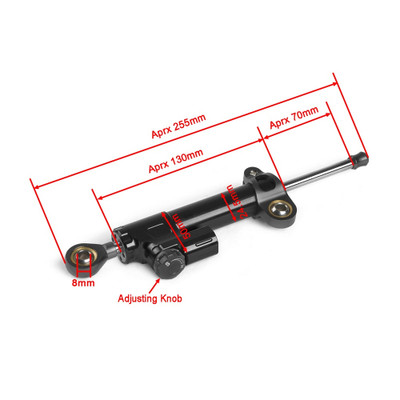 Adjustable Steering Damper Stabilizer- 255mm - For Street & Sport Motorcycles