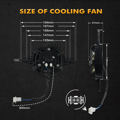 Electric Radiator Thermal Cooling Fan DC12V - 4" - Black 