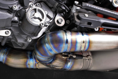 Exhaust shown with optional pre-heat treated welds