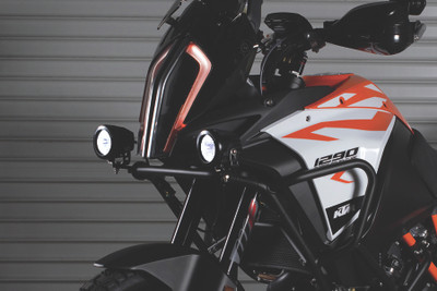 Cyclops Optimus LED Auxiliary lights mounted with PIAA universal mounting brackets.
