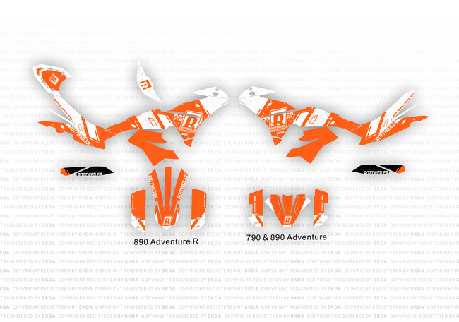 Icon V1 Topo Graphic - Orange/White - 790/890 Adventure 2023+
