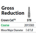 Two Striper FG #ST8 Gross Reduction Coarse Diamond Bur, Crown Cut. Pack of 5