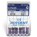 Roydent #06, 25 mm, Heat-tempered Steel C-File. Package of 6 Files
