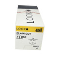 Look 3/0, 18' Absorbable Plain Gut suture with reverse-cutting C6