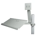 Monitor Support & Full Size Keyboard Tray, w/Dual 8" Pivot Arm, Vertical Post Mounted, Gray