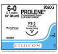 Ethicon Suture 8680G, Prolene Blue Monofilament 6-0, PS-3, 18"/45cm, 12/box