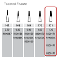 Alpen Carbide Bur 171-314-1.20-4.50 Tapered Fissure, 10 pcs