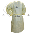 Gown, Yellow, Isolation, w/Banded Collar, Elastic Wrist, Tie Closure, Universal, 100/cs