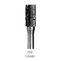 Buffalo Dental, 3/8" Cylinder (E3/8) Dual Cut Regular Carbide Bur w/ 1/4" Shank, 19150